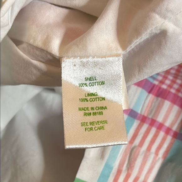 Lilly Pulitzer Size 12 Strapless Franco Cotton Dress Multi Summer Plaid - Picture 5 of 9